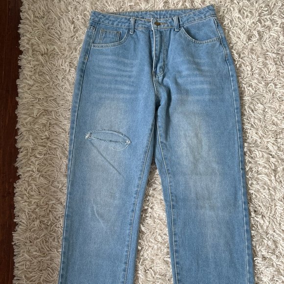 Medium Light Wash Wide Leg Jeans - Picture 1 of 4